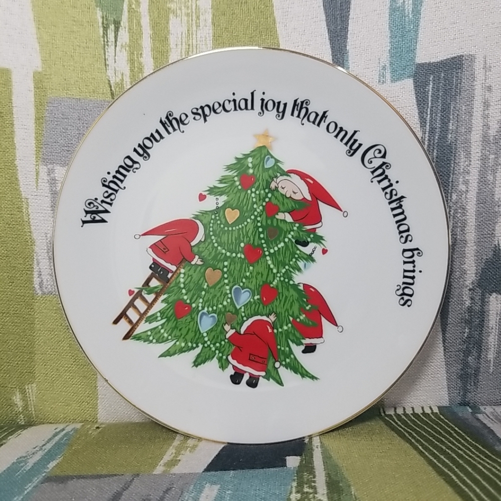 Wishing You The Special Joy That Only Christmas Brings Decor Plate Japan Made